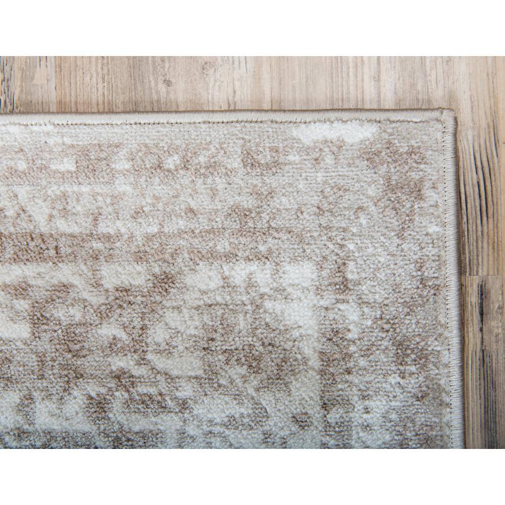 Beige 5'3" x 8' Synthetic Rectangular Easy-Care Area Rug