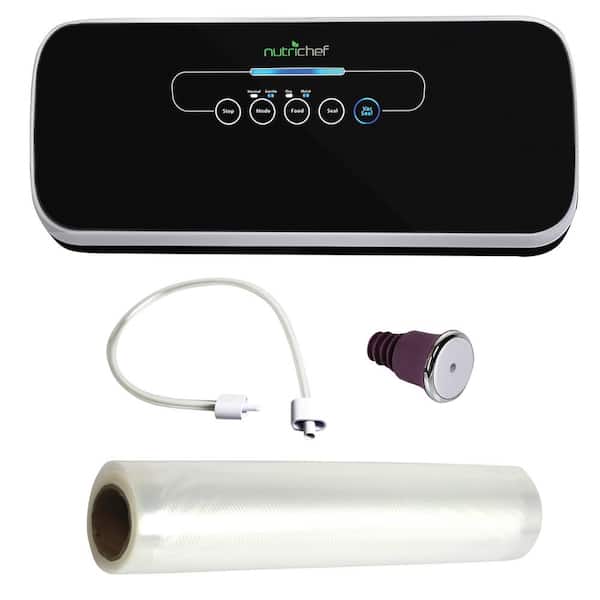 NutriChef Automatic Black Food Vacuum Sealer PKVS18BK The Home Depot
