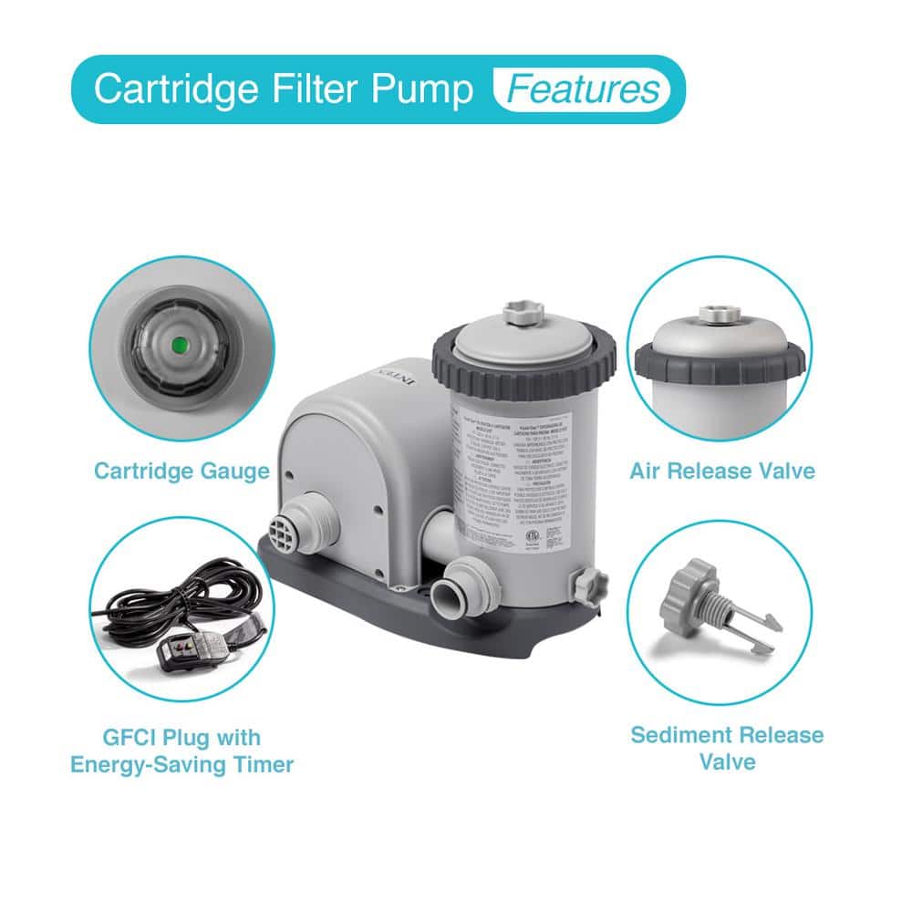Intex 1500 GPH Gray Above Ground Pool Filter Pump