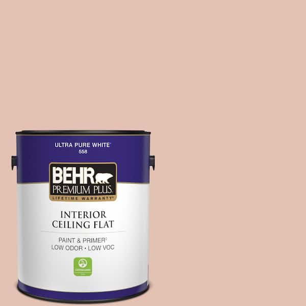 BEHR PREMIUM PLUS 1 gal. #S180-2 Sunwashed Brick Ceiling Flat Interior Paint