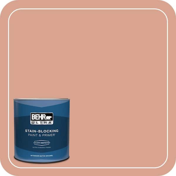 BEHR ULTRA 1 qt. Home Decorators Collection #HDC-CT-13 Apricotta Extra Durable Satin Enamel Interior Paint & Primer