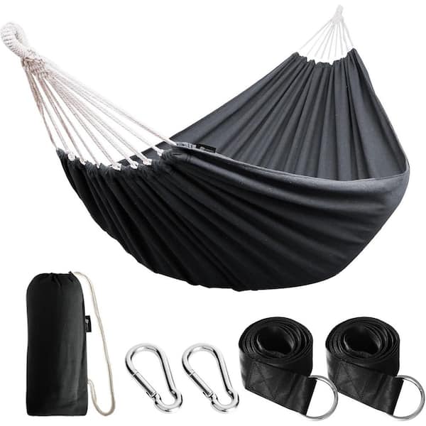 Cubilan 12 ft. Portable Camping Hammocks for Hanging Sturdy Hammock with Tree Straps Up to 660 lbs. in Dark Grey