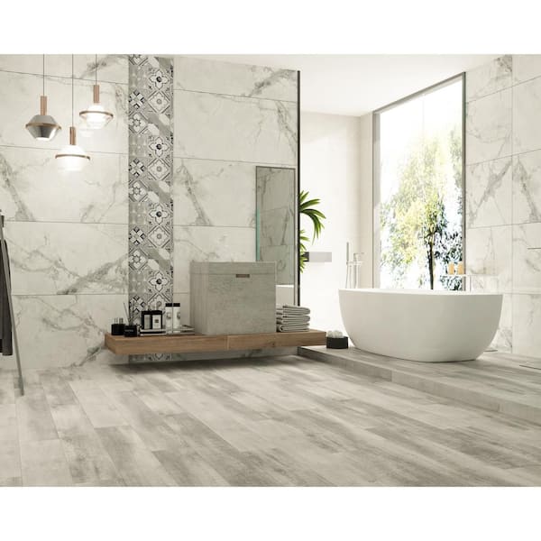 Bellator Arctic Fog 20 MIL x 9 in. W x 60 in. L SPC Waterproof Click Lock Vinyl Plank Flooring (22.6 sq. ft./case)