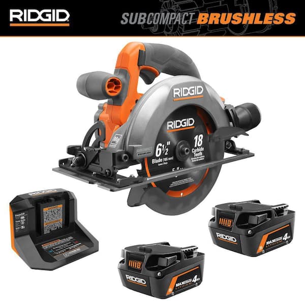 18V MAX Output Starter Kit with (2) 4.0 Ah MAX Output Batteries and Charger w/ 18V Subcompact 6-1/2 in Circular Saw