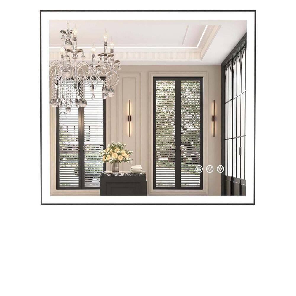 MOC 40 in. W x 36 in. H Bath Mirrors Rectangular Framed LED Light Wall Mount Bathroom Vanity Mirror with Memory Function price history on PriceWatchPro