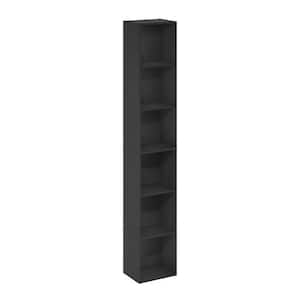 Luder 70.87 in. Tall Blackwood Wood 6-Shelf Standard Bookcase