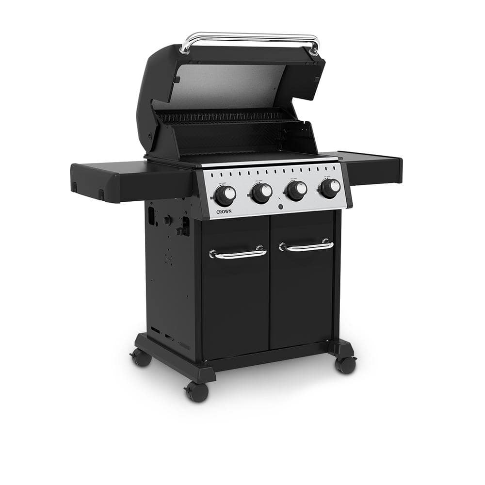 Black Stainless Steel 57" Propane Gas Grill with Side Burner