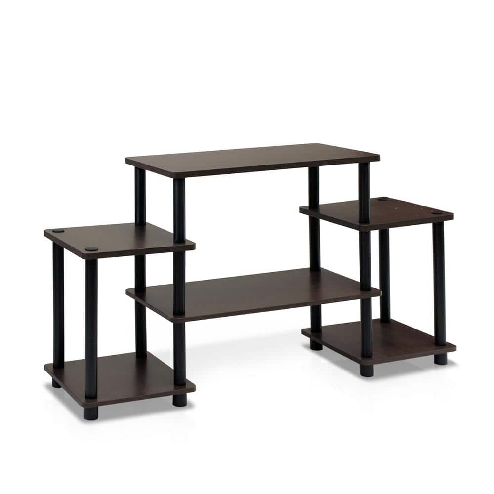 Sleek 41'' Dark Brown and Black Multimedia Storage Cabinet