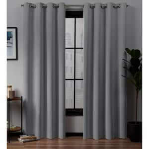 Academy Silver Solid Blackout Grommet Top Curtain, 52 in. W x 84 in. L (Set of 2)