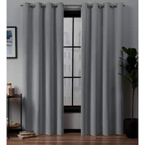 Academy Silver Solid Blackout Grommet Top Curtain, 52 in. W x 96 in. L (Set of 2)
