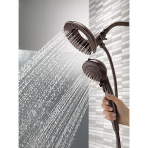 In2ition 5-Spray Patterns 2.5 GPM 6.81 in. Wall Mount Dual Shower Heads in Venetian Bronze
