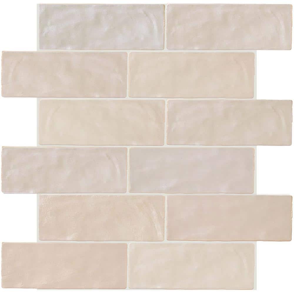 Apollo Tile Beige 4 in. x 5 in. Leaf Polished and etched