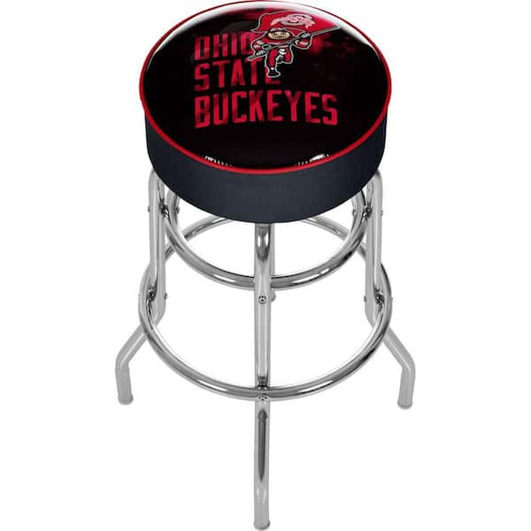 Trademark Ohio State Smoking Brutus 31 in. Chrome Padded Swivel Bar Stool