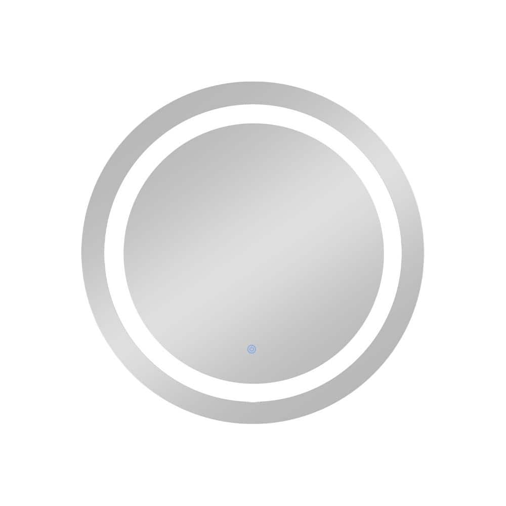 30 in. W x 30 in. H Frameless Round LED Anti-fog Wall-Mount Bathroom Vanity