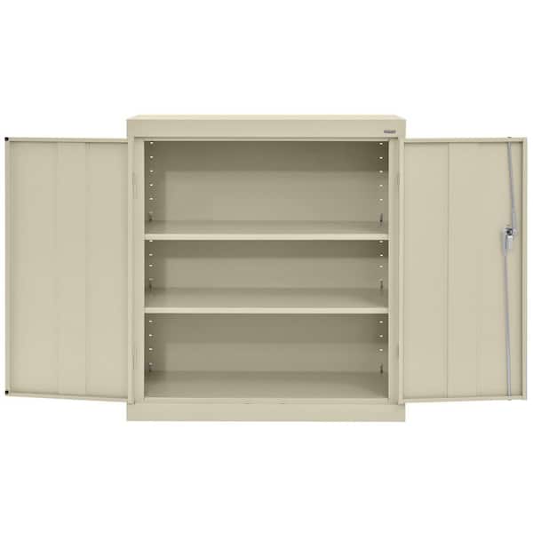 Classic Series 36 in. W x 36 in. H x 18 in. D 24-Gauge 3-Shelf Steel Freestanding Garage Storage Cabinet in Putty