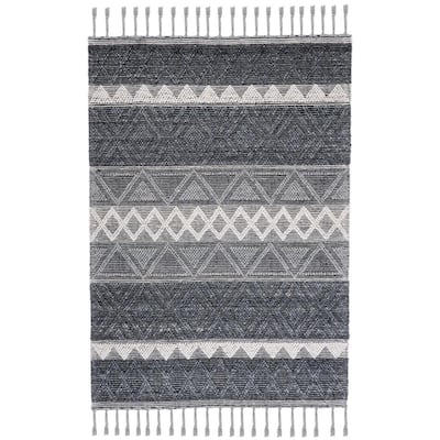 Natura Charcoal/Ivory 5 ft. x 8 Tribal Geometric Area Rug-NAT345H-5 - The Home Depot
