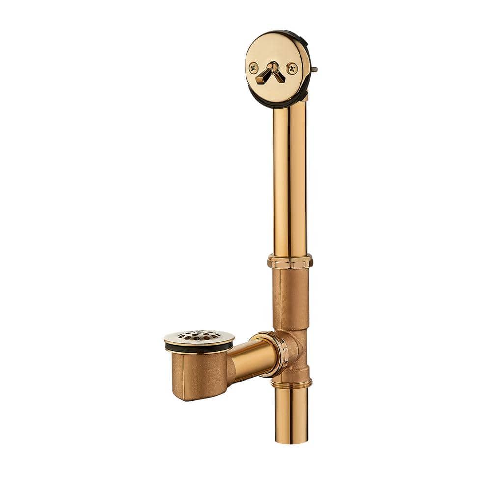 Trip Lever 1-1/2 in. 20-Gauge Brass Pipe Bath Waste and Overflow Drain in P