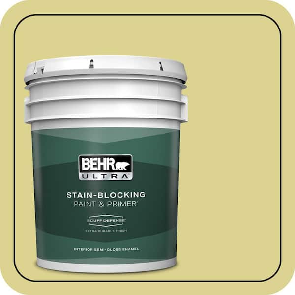 BEHR ULTRA 5 gal. #T17-16 Thats My Lime Extra Durable Semi-Gloss Enamel Interior Paint & Primer