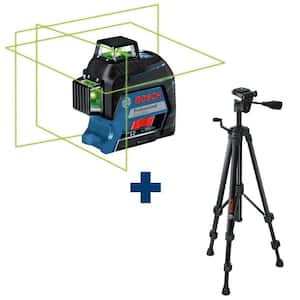 300 ft. Green 360-Degree Self Leveling Laser with Visimax Technology, Mount Plus Compact Tripod with Extendable Height