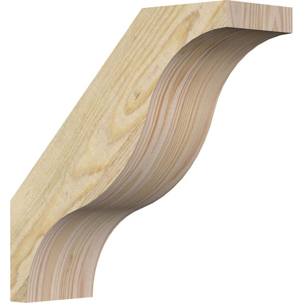 Ekena Millwork 4"W x 12"D x 12"H Funston Rough Sawn Knee Brace, Douglas Fir
