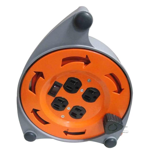 HDX 20 ft. 16/3 Retractable Extension Cord Reel with 4-Outlets