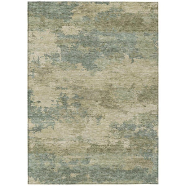 Chantille Machine Washable Indoor/Outdoor Abstract ACN2075 Seafoam 9 ft. x 12 ft. Area Rug