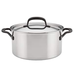 6 qt. 5-Ply Clad Stainless Steel Induction Stockpot with Lid, 6-Quart, Polished Stainless Steel