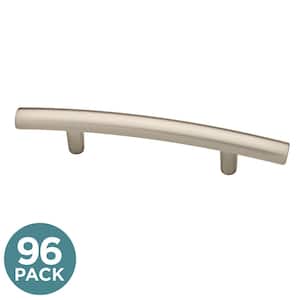 Arched 3 in. (76 mm) Modern Satin Nickel Cabinet Drawer Bar Pulls (96-Pack)