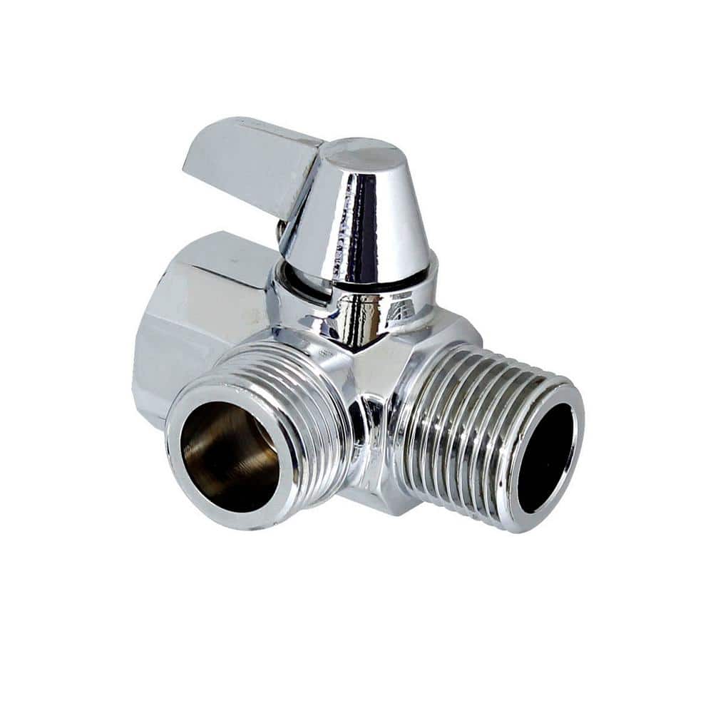 Shower Arm to Shower Hose Diverter Valve - Made of Solid BRASS in Polished 
