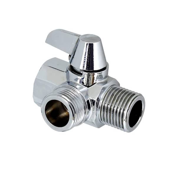 null Shower Arm to Shower Hose Diverter Valve - Made of Solid BRASS in Polished Chrome