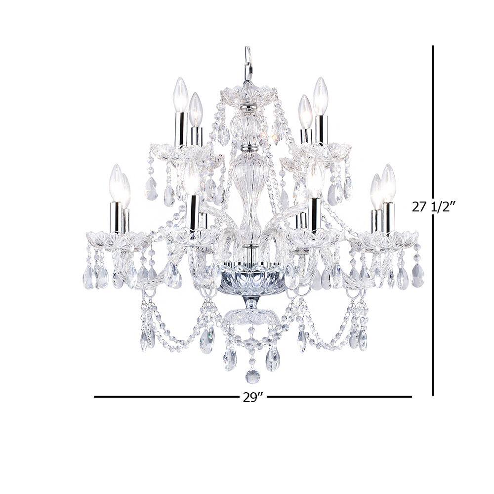 Chrome Mini Plug-in Candle Chandelier with Crystal Accents