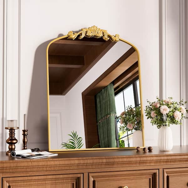 Swafrrt Antique Cooper 24 in W x 36 in. H Vintage Arched Aluminum