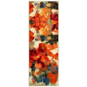 Colorful Garden 2 ft. x 5 ft. Machine Washable Floral Contemporary Runner Rug