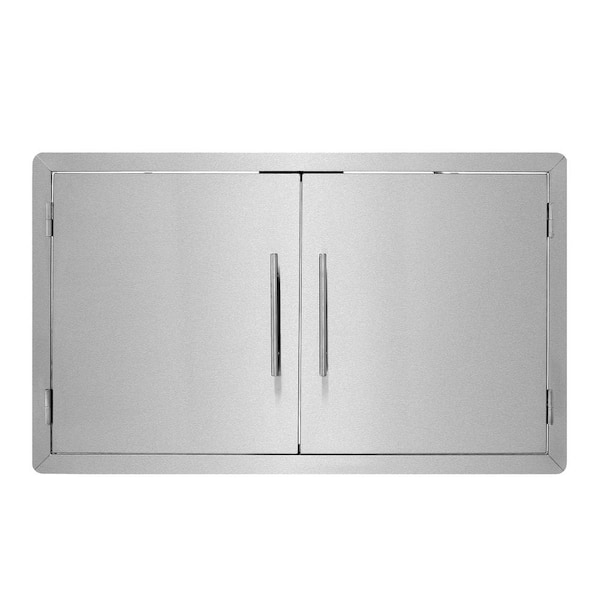 AdirHome 36 in. Stainless Steel Single Face BBQ Grill Double Access Door Panel