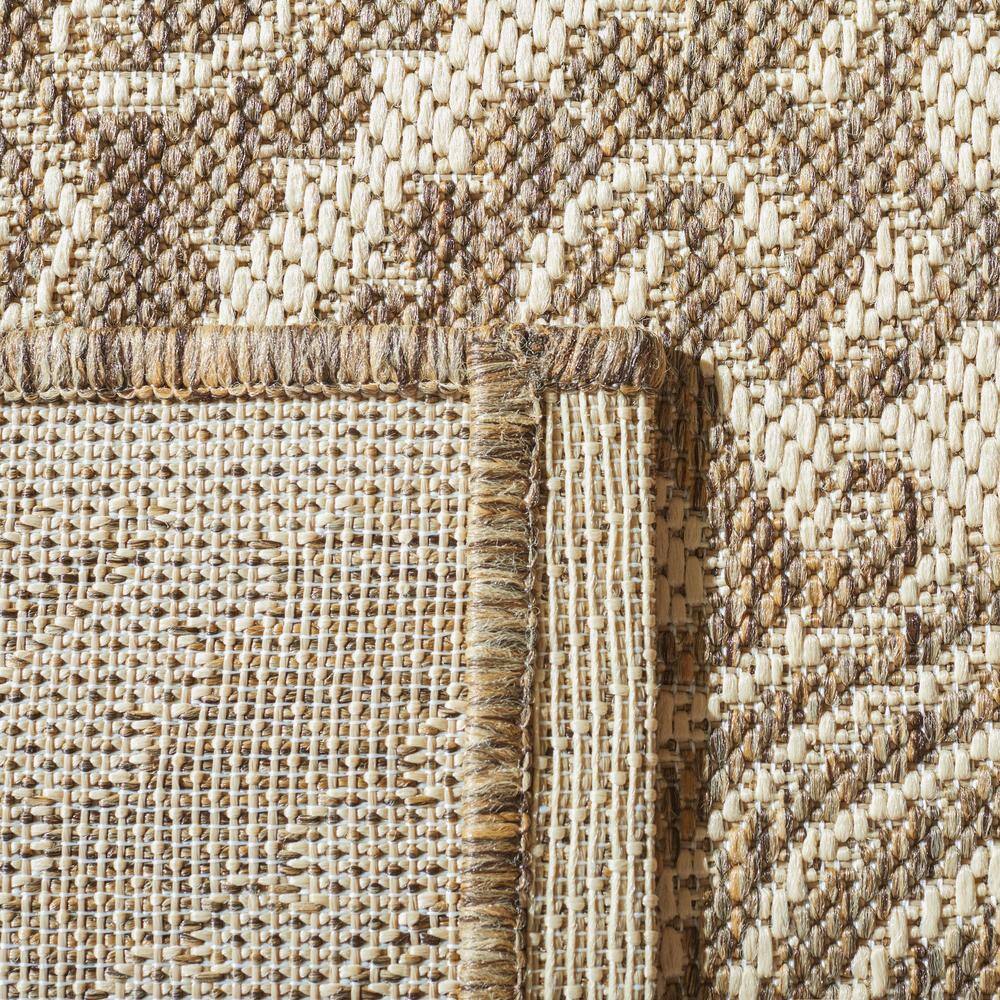 Cream and Beige Non-slip Stain-resistant Indoor Outdoor Rug