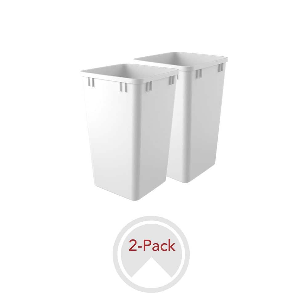 Rev-A-Shelf White Plastic Pull-Out Trash Bins, 2 Pack