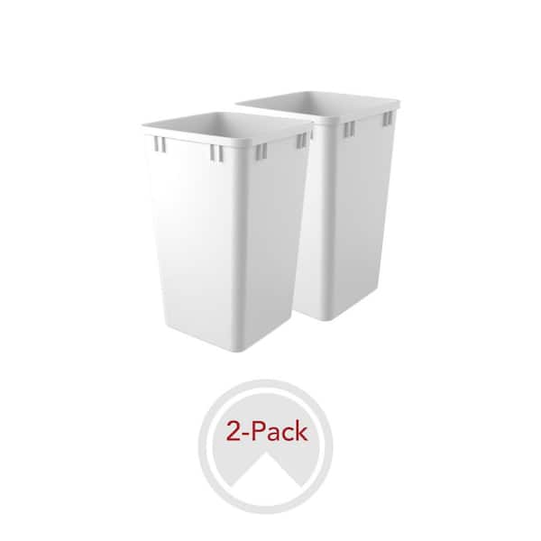 Rev-A-Shelf Polymer Replacement 27 qt. Trash Bin, Gray, 2-Pack