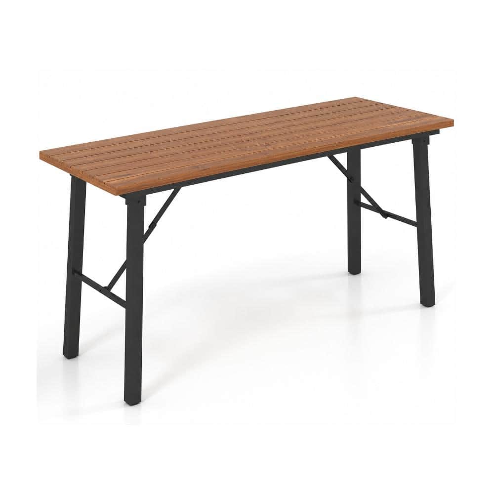 59 in. Acacia Wood Folding Outdoor Picnic Table with Metal Frame and 165 lb. Capacity price history on PriceWatchPro
