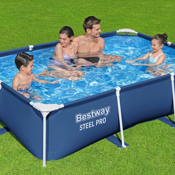 Bestway Steel Pro 8.5 ft. x 5.5 ft. Rectangular 24 in. Deep Above