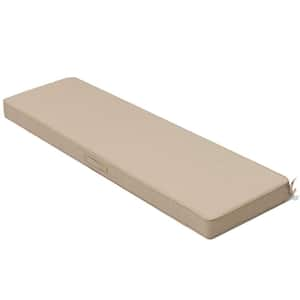 1-Piece 18.5 in. x 59 in. Rectangular Outdoor Bench Cushion in Beige