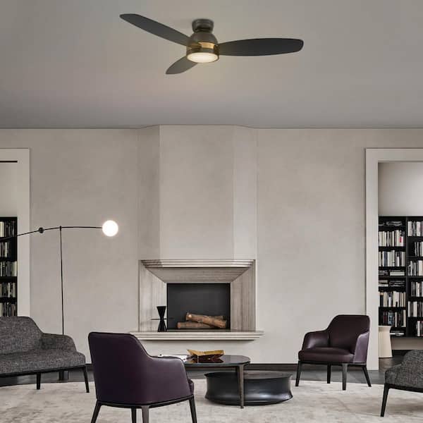 Biscay 52 in. Integrated LED Indoor/Outdoor Black Smart Ceiling Fan with Light and Remote, Works with Alexa/Google Home