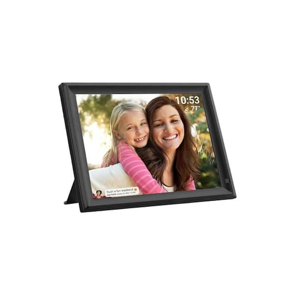 Lukyamzn 15.6 in. Digital Photo Frame with 64GB Storage, IPS Touch Screen, Wall Mountable, Auto-Rotate, Motion Sensor in Black