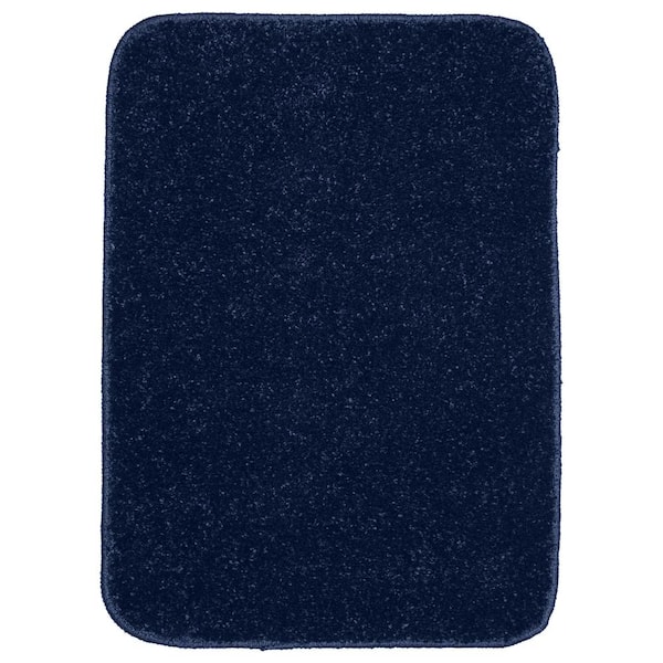Garland Rug Gramercy Navy 17 in. x 24 in. Solid Polypropylene Bath Mat