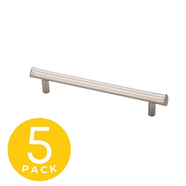 Sapphire Eclipse Series 5 in. (128 mm) Center-to-Center Modern Satin Nickel Cabinet Handle/Pull (5-Pack)