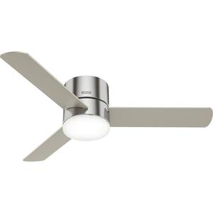Minimus 52 in. Integrated LED Indoor Brushed Nickel Ceiling Fan with Remote and Light Kit