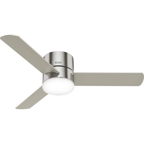 Hunter Minimus 52 in. Integrated LED Indoor Brushed Nickel Ceiling Fan with Remote and Light Kit
