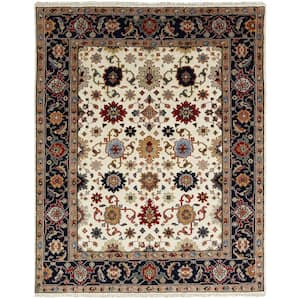 Ivory/Navy 8 ft. x 10 ft. Area Rug