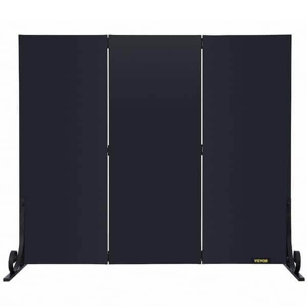 VEVOR 3-Panel Fireplace Screen 38.8 x 32.7 in. Iron Freestand Spark Guard with Support for Fireplace Decoration or Protection