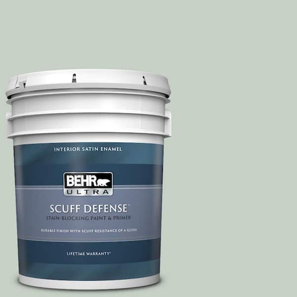 BEHR ULTRA 5 gal. #N400-2 Frosted Sage Extra Durable Satin Enamel Interior Paint & Primer