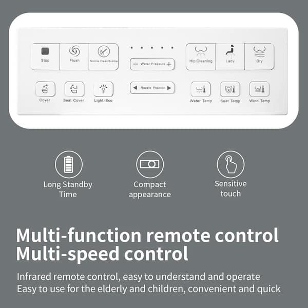 HOMEMYSTIQUE Height Intelligent Bidet Toilet with Auto Features, Heated Seat & Remote Control